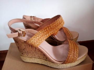 New look ESPADRYLE SANDAŁY KOTURNY korek rozm.39