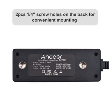 Andoer D-Tap B Type Socket D-tap Male to 8 Port