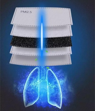 HEPA PM2.5 УГЛЕРОДНЫЙ ФИЛЬТР ДЛЯ МАСКИ 10 ШТ.