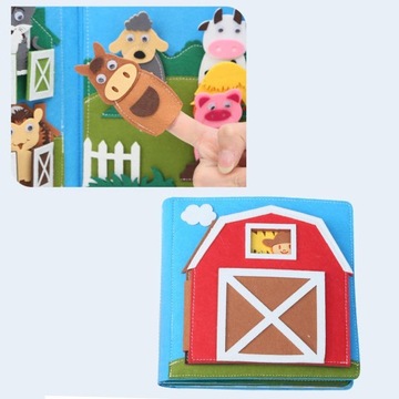 KSIĄŻKA FILCOWA ZAJĘTA 3D SENSORYCZNY EDUKACYJNY