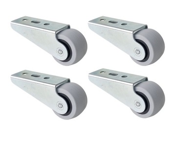 4X KÓŁKO MEBLOWE ROLKA CZOŁOWA ŚCIĘTA ME GUMOWANA