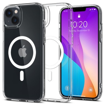Чехол Spigen Ultra Hybrid Mag с MagSafe для iPhone 14 — прозрачный и белый