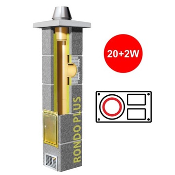 Komin Schiedel Rondo Plus 20+2W wysokość 6 m