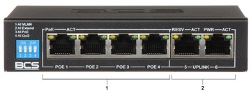 КОММУТАТОР POE BCS-B-SP0402 4-ПОРТОВЫЙ BCS BASIC