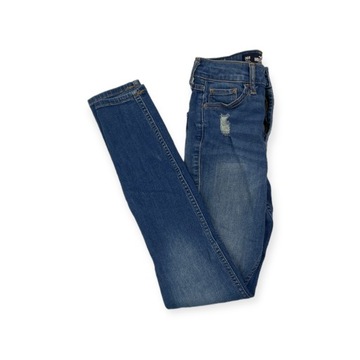 Spodnie jeansowe damskie dziury Hollister XXS