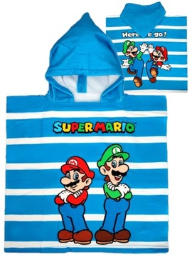 Ponczo ręcznik z kapturem Super Mario Microfibra