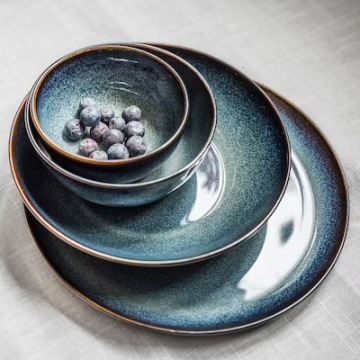 ЧАШКА КЕРАМИЧЕСКАЯ, СИНЯЯ, 14см, ГЛАДЕЛИГ, 4 ПРЕДМЕТА