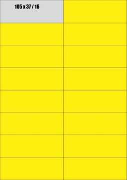 icpc Etykiety samoprzylepne 105x37 ŻÓŁTE FLUO
