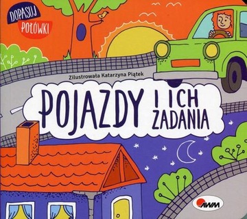 KSIĄŻECZKA POJAZDY I ICH ZADANIA dopasowanka AWM książka dla DZIECA