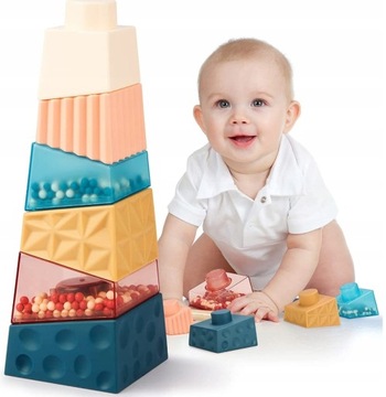 WIEŻA SENSORYCZNA PIRAMIDA EDUKACYJNA MONTESSORI