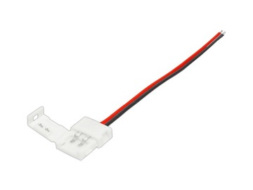 Złącze taśmy LED 8mm zatrzask z przewodem.