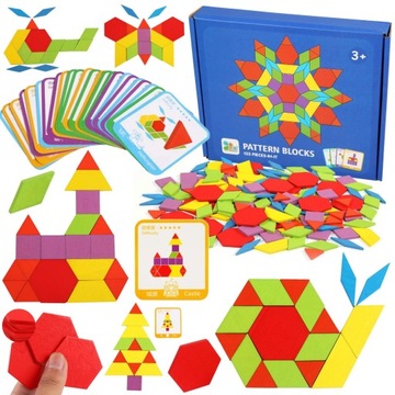 TANGRAM DREWNIANA UKŁADANKA KLOCKI PUZZLE SORTER