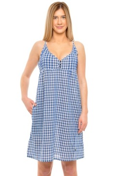 LEE sukienka CHECKED blue STRAPPY DRESS _ M r M