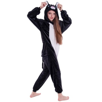 CAT Black Kitty ПИЖАМА Комбинезон кигуруми Женский костюм Спортивный костюм S 146-154 см