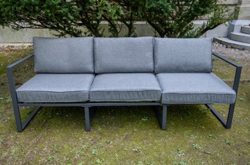 Aluminiowa duża sofa balkonowa szara Mostrare