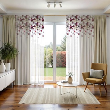 ГОТОВАЯ ШТОРА 140х250 ОКРАШЕННАЯ ВУАЛЬ С УЗОРОМ ЛЯГУШКИ 080