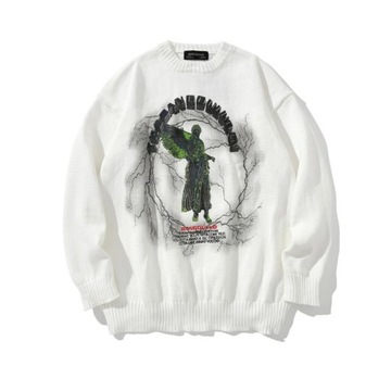 Autumn Winter Men's Dark Statue Printing Knit High