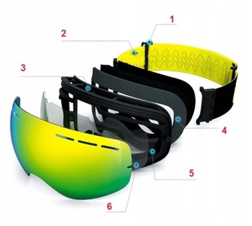 GOGLE NARCIARSKIE SNOWBOARDOWE 4Fun NIEBIESKIE + SZYBKA żółta
