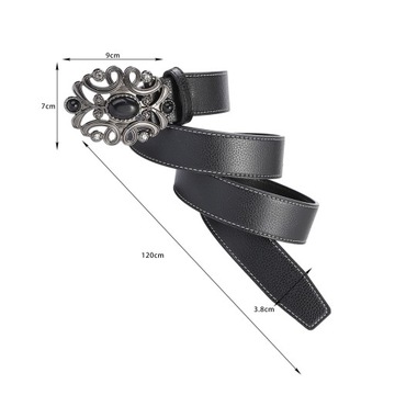 Ремень в стиле ретро-вестерн. Полый ремень с цветочной гравировкой и пряжкой