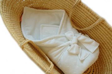 rożek becik niemowlęcy muślinowy ORGANICZNY 75x75