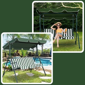 КОЛПАЧОК для садовых качелей ROOF 164 x 114 см ЗЕЛЕНЫЙ STRONG DURABLE