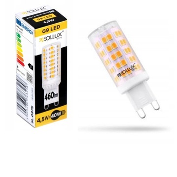 Żarówka LED G9 4000K 4,5W 460lm Sollux neutralna Żywotność 17000 godzin