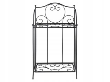 ПОЛКА ДЛЯ ЦВЕТОВ, черная металлическая складная подставка для цветов, балкон, терраса, садовый домик