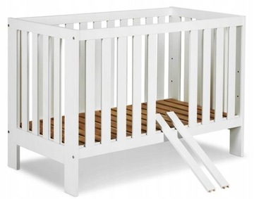 ŁÓŻECZKO DREWNIANE MEBLE KLUPŚ AMELIA 2 BIAŁA 120X60 LITTLES
