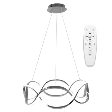 Lampa APP801 sufitowa LED żyrandol srebrna + pilot