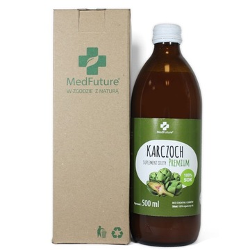Sok z karczocha + Witamina C 100% naturalny Bez cukrów - 500 ml