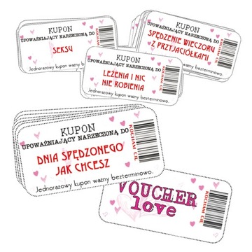 Kupony miłosne VOUCHER - prezent dla NARZECZONEJ