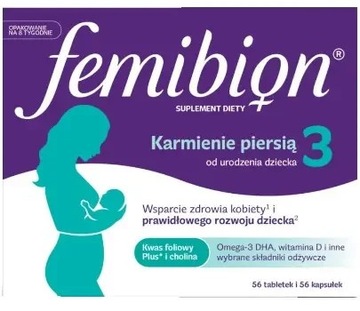 Femibion 3 Karmienie 56 tabletek + 56 kapsułek DUŻE opakowanie
