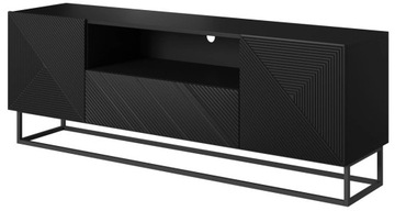 STOLIK POD TV Szafka RTV Loft do salonu NOWOCZESNA CZARNY MAT 170 CM STELAŻ