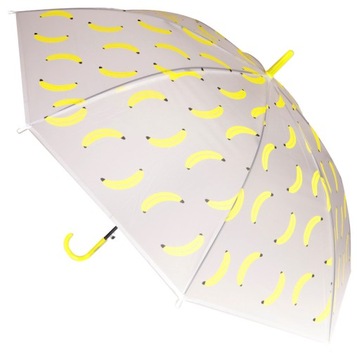 PARASOL DLA DZIECI PARASOLKA AUTOMAT PRZEZROCZYSTA W ŻÓŁTE BANANY