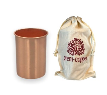 Prem-Copper Kubek MIEDZIANY na wodę 250ml AJURWEDA gładki