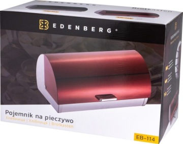 СОВРЕМЕННАЯ красная металлическая ХЛЕБНИЦА EDENBERG EB 114 - АКЦИЯ