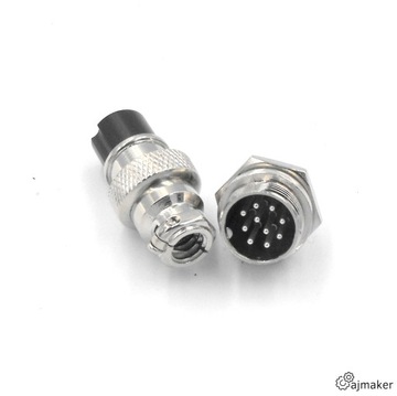 Złącze przemysłowe GX16 10 pin (wt+gn)