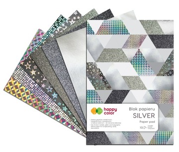 Blok Happy Color A5 10 ark SILVER nr 0361