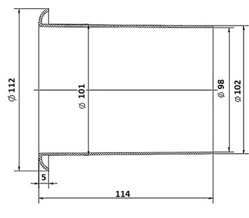 ТРУБА ТРУБКА ТУННЕЛЬ BASSREFLEX RT 02780 10,2x11,4