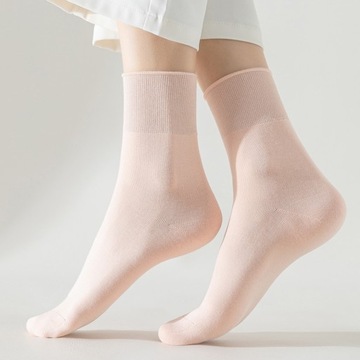 1 Pair Women Summer Socks Thin High Elasticity Solid Color