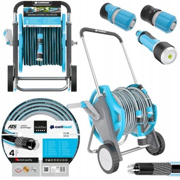 САДОВЫЙ ШЛАНГ CELLFAST НА ДЕРЖАТЕЛЕ, БАРАБАНЕ, КОМПЛЕКТ РЕЙЛАТОРА, СИЛЬНЫЙ Спринклер 1/2