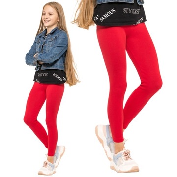 DZIEWCZĘCE LEGGINSY OCIEPLANE GETRY CZERWONE 110