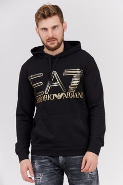 EA7 EMPORIO ARMANI Czarna bluza z dużym logo r M