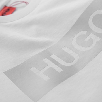 T-shirt koszulka Hugo Boss Biała Srebrne logo r.M