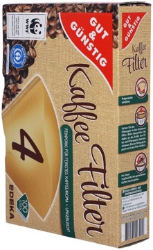 Filtry do kawy papierowe rozmiar 4 100szt Edeka DE do ekspresu ekspresów