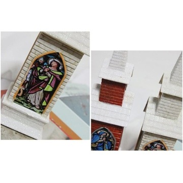 ЦЕРКОВНАЯ БАШНЯ СВЕТОДИОДНЫЕ ЛАМПЫ ВИТРАЖИ РОЖДЕСТВЕНСКОЕ УКРАШЕНИЕ