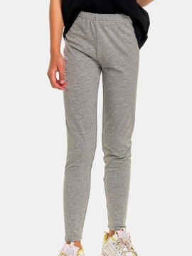 LEGGINSY DZIEWCZĘCE GETRY SPODNIE SZARE 128