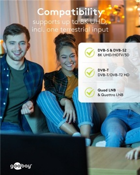 Мультипереключатель спутникового ТВ, 9 входов, 16 выходов