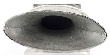 Серебряная высокая металлическая продолговатая ваза с крышками для цветочных горшков.