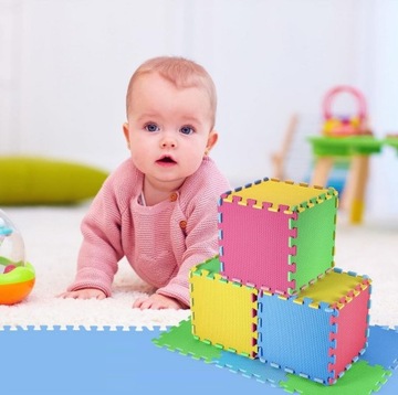 PUZZLE PIANKOWE MATA DO ZABAWY PIANKA EVA DUŻE KOLOROWE PIANKI 30cm x 30cm